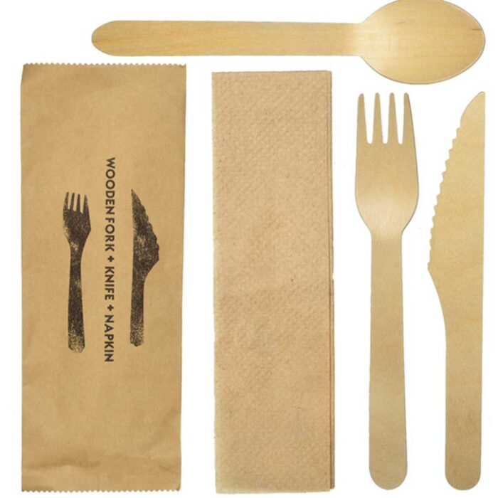 Environmentally friendly cutlery, plates and napkins